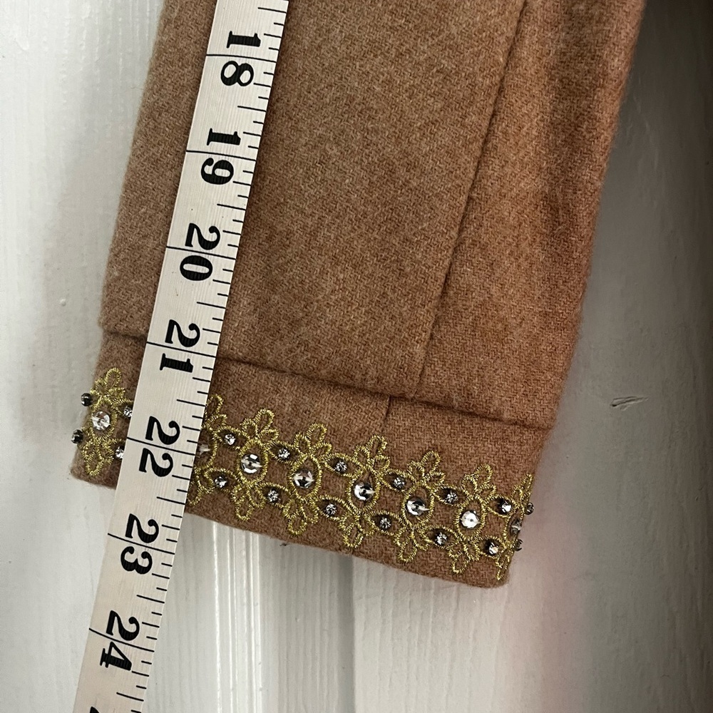 Tocca Tan Coat with Embellished Trim - Picture 3 of 6
